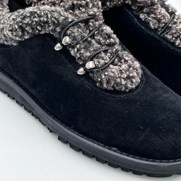 Stuart Weitzman Womens Faux Fur Lined Black Suede Leather Shoes Ankle Boots Sz 5 - Picture 3 of 16